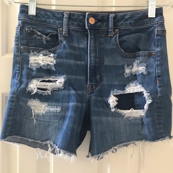 American Eagle Distressed High Waisted Shorts